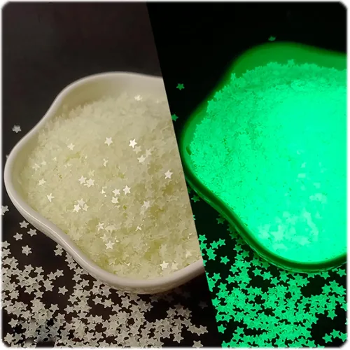 Miniatura 9 de Sourcingbay Stars Glitter 3mm Glow in The Dark Blue Star Glitter PVC Luminous Resin Craft Glitter for Nail Art Makeup Party Decoration UV Reactive