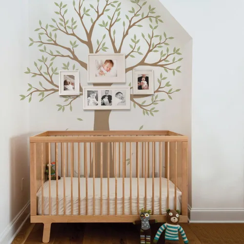 Adhesivo estrecho para pared, diseño de árbol genealógico, dos colores (esquema B, tamaño pequeño: 62.5 pulgadas de ancho x 80 pulgadas de alto)