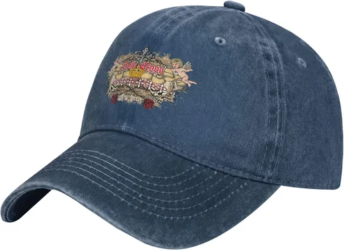 Sombrero de vaquero de moda para hombre y mujer, ajustable para cuatro estaciones, gorra de béisbol del infierno con ángel, azul marino, Azul marino
