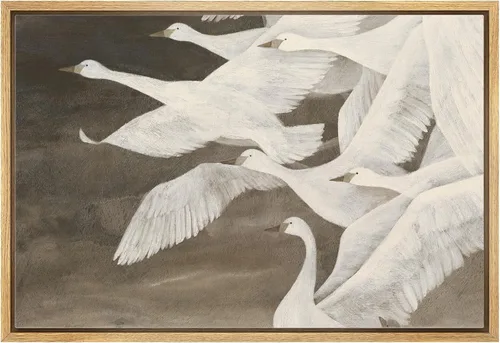 Miniatura 32 de wall26 Lienzo enmarcado para pared, acuarela, azul pastel, garza, galápagos, aves, animales, ilustraciones de naturaleza salvaje, arte moderno