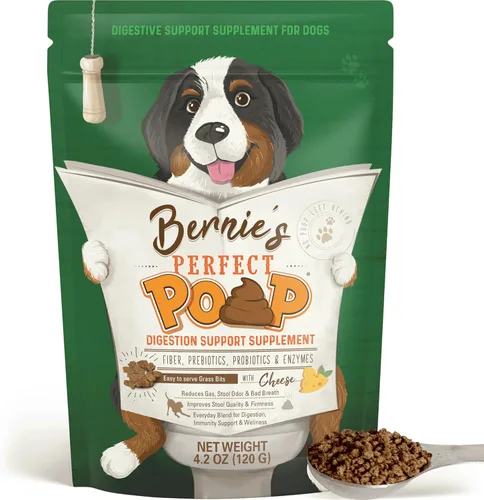Suplemento Perfecto para Popó, Digestión y Salud General para Perros: Fibra, Prebióticos, Probióticos y Enzimas Alivian las Condiciones Digestivas,
