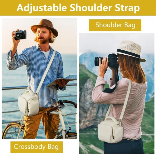 Miniatura 8 de Ainiv Bolsa para Cámara DSLR, Resistente al Agua Anti-Golpes Funda para Cámara SLR, Correa de Hombro Grande y Ajustable Mochila para Cámara, Mochila