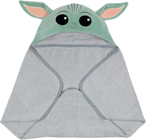 Miniatura 4 de Lambs & Ivy Star Wars The Child/Baby Yoda/Grogu Toalla de Baño con Capucha para Bebé Gris