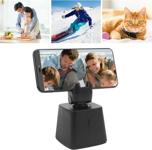 Miniatura 7 de Zyyini Soporte de teléfono de seguimiento facial automático, rotación de 360 grados, trípode de seguimiento facial automático, 800 mAh, puerto micro