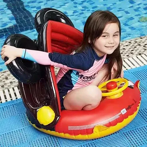 Miniatura 4 de Arcimatto Flotadores de piscina para bebés con toldo de protección solar extraíble, bonita balsa inflable con asiento y asa, no se voltea