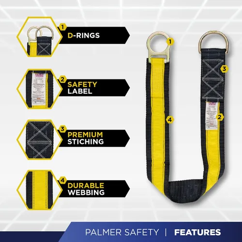 Miniatura 5 de Palmer Safety Twin 6' KIT I Arnés de martillo de 5 puntos, línea de vida autorretráctil doble, correa de brazo cruzado de 4' I Kit de arresto de Azul