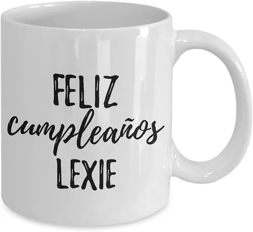 Miniatura 2 de Feliz Cumpleanos Lexie Mug Spanish Happy Birthday Personalized Name Gift Coffee Tea Cup 11 oz