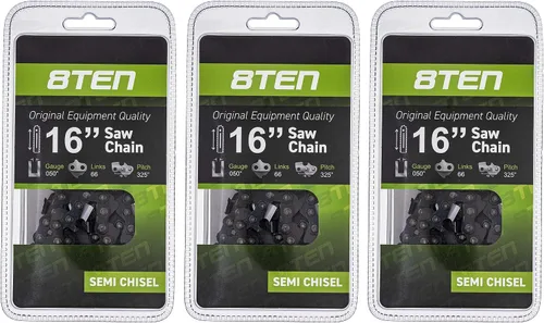 Miniatura 171 de 8TEN Cadena de motosierra semi cincel de 6 pulgadas .050 1/4 42 DL para Worx WG320 Black & Decker LLP120 (paquete de 3)