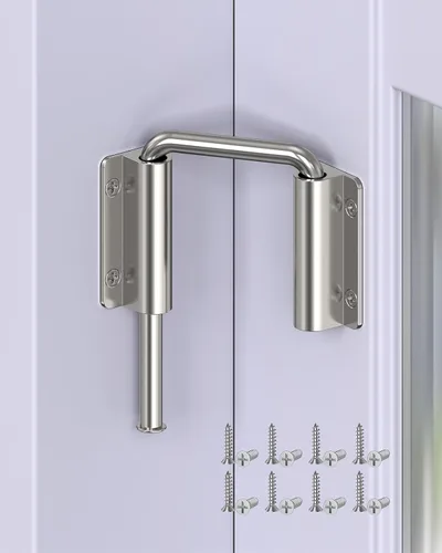Miniatura 12 de Cerradura de puerta corredera de múltiples ángulos, cerradura de pestillo de aluminio en U para patio de 90/180 grados para puerta de granero