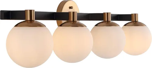 Miniatura 13 de JONATHAN Y Lámpara de pared LED de 5.75 pulgadas, color latón/negro, 1 luz de globo moderno, pantalla de vidrio esmerilado, lámpara de pared Art