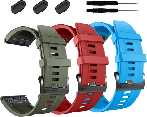 Miniatura 22 de ZPJPPLX 1.024 in compatible con Garmin Fenix 8 AMOLED 2.008 in/8Pro/7X Pro/6X Pro/7X/6X/5X Plus/5X, correa de reloj de silicona para Descent Mk2i