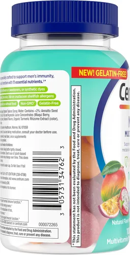 Miniatura 13 de Centrum Gomitas multivitamínicas para hombre, sabores de frutas tropicales hechas de sabores naturales, 100 unidades, suministro para 50 días