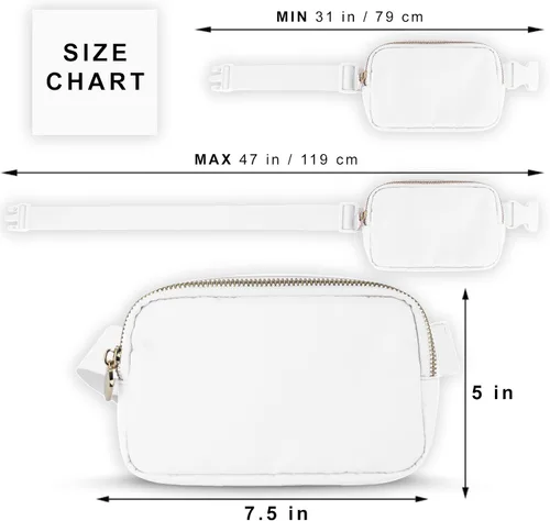 Miniatura 4 de DANCOUR Bolso cruzado de nailon blanco para mujer, resistente al agua, 7.5 x 2 x 5 pulgadas