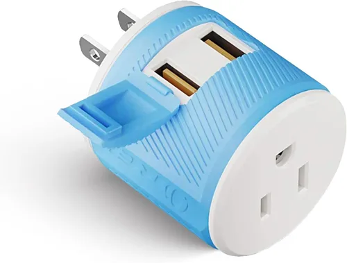 OREI Adaptador de enchufe de viaje para Japón, Filipinas - Entradas de EE. UU. - Tipo A (U2U-6), Funcionará con teléfonos móviles, cámara, portátil,