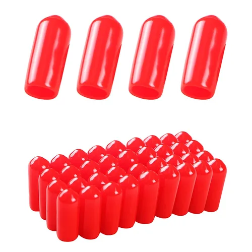 Miniatura 20 de Cubierta de tapa de extremo redondo de goma 0.08 pulgadas (0.079 in), protectores de rosca de tornillo de PVC flexible de tubería de tubería