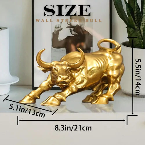 Miniatura 2 de Figura de toro de latón – Decoración artística de toro de pared, figura de toro/vaca/buey de bronce, estatuas y esculturas para decoración del hogar