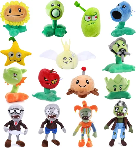 Miniatura 9 de JHESAO 7 "Plantas y Zombies PVZ Peluche Peashooter Juguetes PVZ 1 2 Peluche Suave Zombies Muñeca Green Pea Shooter Juguete de peluche Nuevo