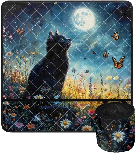 Miniatura 8 de Alfombrilla para máquina de coser con estampado de manzanas rojas para mesa con bolsillos, resistente al polvo, compatible con máquina de coser
