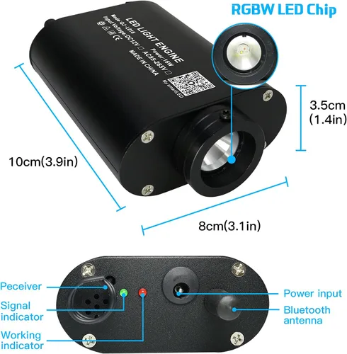 Miniatura 6 de AMKI Luces de fibra óptica de 16 W, kit de luz de techo Starlight con aplicación/control remoto, modo activado por sonido para decoración