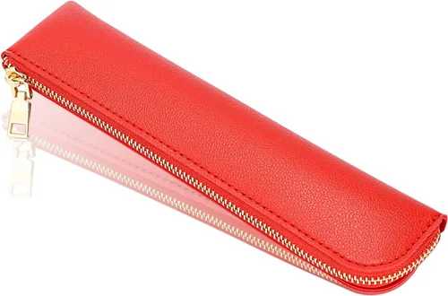 Miniatura 10 de Estuche de lápiz de cuero Sluxa, estuche delgado y suave para bolígrafos, estuche pequeño para lápices para adultos, estuche de lápiz de cuero