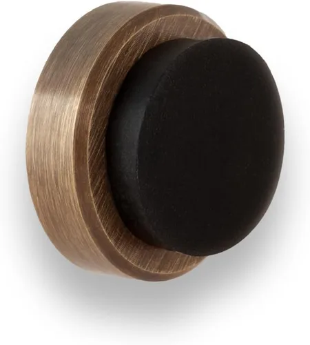 Miniatura 11 de EVI Tope de puerta adhesivo para pared/manija 0.9 x 0.55 pulgadas caucho negro acero inoxidable V2A Lacado negro Incluye tornillo +