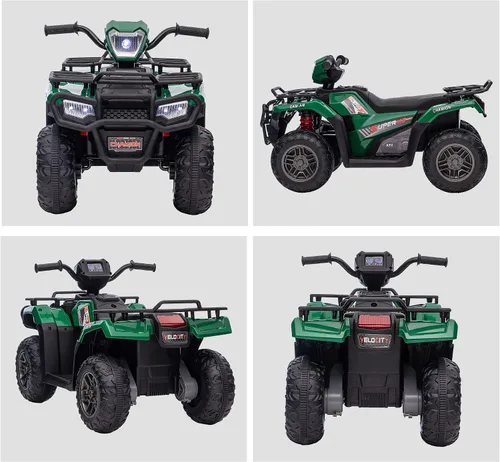 Miniatura 8 de Aosom Quad ATV eléctrico de 12 V para niños, vehículo de 4 ruedas, 4 km/h, con faro, música, MP3, neumáticos con tracción, batería, para niños de 3