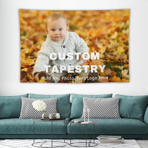 Miniatura 16 de AXKEUDO Regalos para la familia, tapiz personalizado con cualquier foto, telón de fondo para colgar en la pared como arte de pared, recuerdos Diseño
