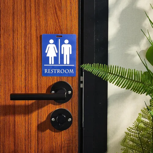 Miniatura 5 de Gersoniel 2 llaveros unisex para pase de baño, para aula, baño, pasillo, llave, con anillo para mujeres, hombres, negocios, restaurante, inodoro