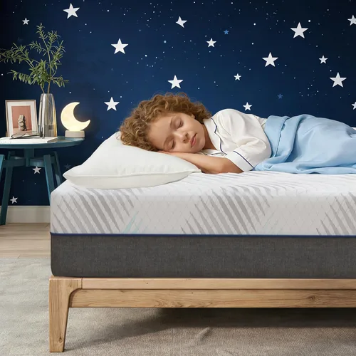 Colchón de tamaño matrimonial, colchón de espuma viscoelástica de gel de 6 pulgadas para dormir fresco por la noche y aliviar la presión, colchón