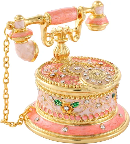Miniatura 40 de QIFU Caja de baratija pintada a mano con bisagras, regalo único para la familia