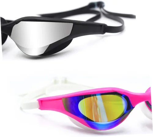 Miniatura 6 de Mikikit Gafas de natación profesionales para adultos, gafas de natación antiniebla con hebilla flexible mejoradas para piscinas y competiciones
