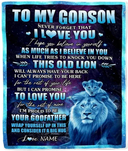 Miniatura 12 de Manta personalizada con texto en inglés «To My Godson», de Godmother Godmother Wolf Moon, My Love for You is Forever Godson Birthday Christmas