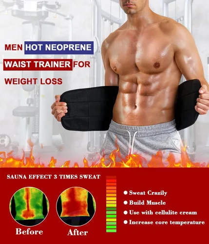 Miniatura 2 de Faja moldeadora de cintura para hombre, con control de abdomen, faja moldeadora de cuerpo, cinturón de sudor