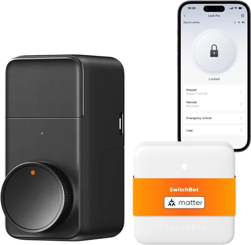 Miniatura 11 de SwitchBot WiFi Cerradura inteligente Pro con teclado táctil, cerradura de puerta de entrada sin llave con escáner de huellas dactilares, cerrojo
