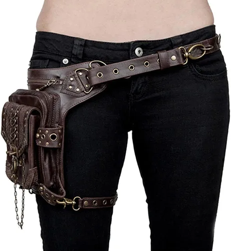 Miniatura 4 de UIYTR Steampunk - Bolsa de motocicleta retro para mujer estilo retro estilo gótico para mujer color marrón