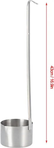 Miniatura 4 de Alvinlite Cucharón de acero inoxidable para vino, cucharas medidoras para verter cerveza, cucharón colgante con gancho (16.91 onzas)