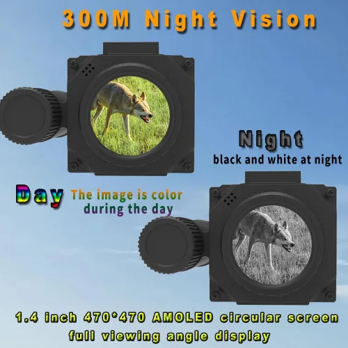 Miniatura 4 de Gafas de visión nocturna montadas en cabeza y casco con correa para la cabeza, aumento 5X, IR de 940 nm, visor de visión nocturna de 1,312.3 ft