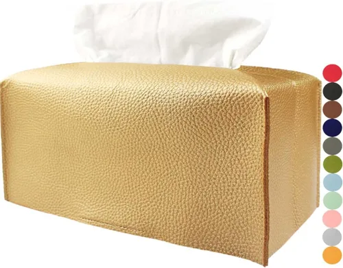 Miniatura 13 de Cubierta de Caja de Paños Grande Rectangular – Soporte de Caja de Paños Rectangular de Tamaño Plus con Cinturón Inferior [JESMINI, Negro] Soporte
