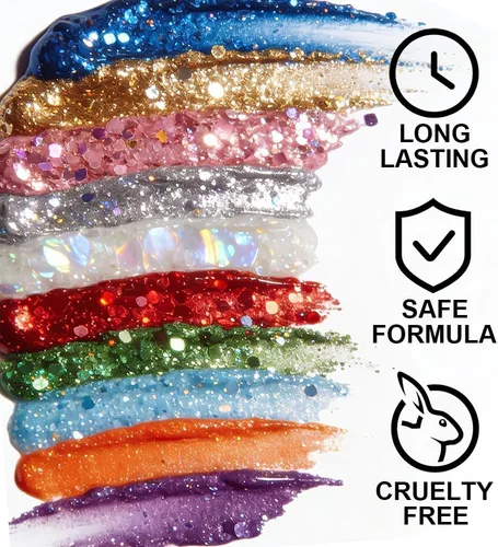 Miniatura 4 de Gel con purpurina para el cabello de cara y cuerpo azul para mujeres y niños, lentejuelas holográficas monocromáticas de sirena, maquillaje