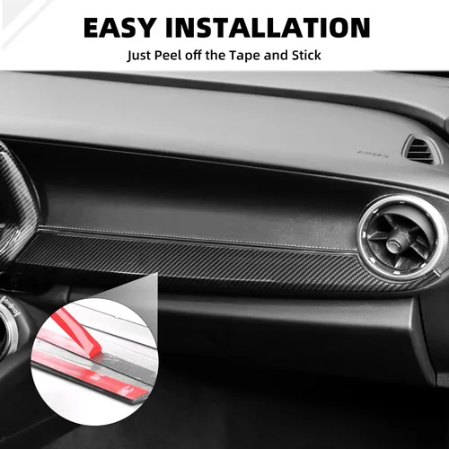 Miniatura 5 de Cubierta de panel frontal Co-Pilot de fibra de carbono para salpicadero, compatible con Chevrolet Camaro 2017-2024