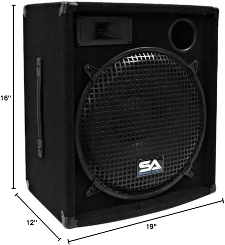 Miniatura 9 de Seismic Audio - Altavoz PA DJ de 15 pulgadas 300 vatios Audio PRO - Red eléctrica, monitores, bandas, karaoke, iglesias, bodas