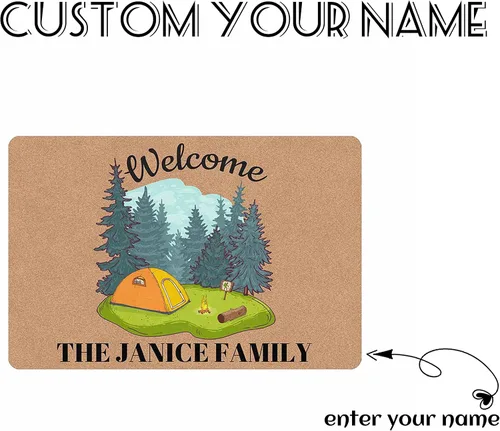 Miniatura 4 de Tapetes de camping con nombre personalizado con alfombras de caravana resistentes para alfombra de casa rodante Insdie de 24 x 16 pulgadas, 30 x 18