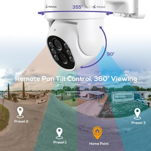 Miniatura 2 de Kittyhok Cámara de seguridad PTZ de doble lente inalámbrica para exteriores Cámara de seguridad inalámbrica FHD 2K con zoom híbrido 10X