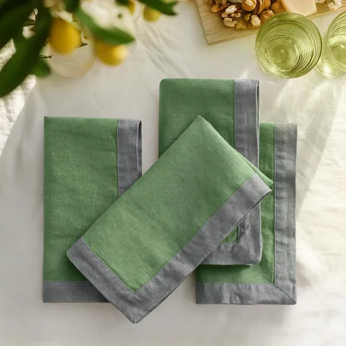 Miniatura 39 de Paños de cocina de lino de Linen World 14 x 28 pulgadas, juego de 6 paños de cocina y té decorativos, paños de cocina de lino europeo lavados