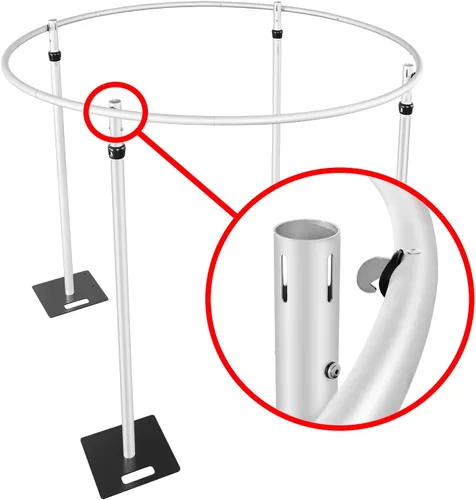 Miniatura 4 de Hecis Soporte de fondo redondo portátil de tubería y drapeado, 6-10 pies de alto x 10 pies de ancho, kit de telón de fondo redondo ajustable