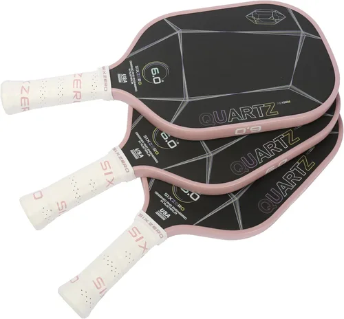 Miniatura 8 de Six Zero Quartz Pickleball Paddle - Affordable, Premium Construction, Raw Carbon Rosa