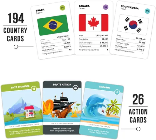 Miniatura 4 de The World Game - Divertido juego de mesa de geografía - Juego educativo para niños y adultos - Idea de regalo de aprendizaje genial para chicos