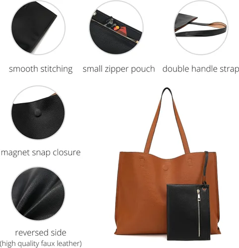 Miniatura 5 de Scarleton Leather Tote Bag for Women, Womens Purses and Handbags, Reversible Tote Bags for Women, Purses for Women, H1842