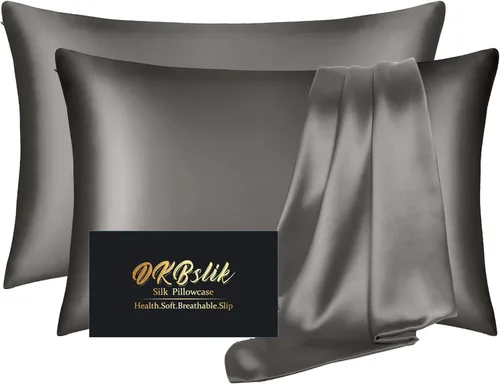 Miniatura 27 de Funda de almohada de seda para cabello y piel, fundas de almohada de seda de morera tamaño estándar, anti-acné, refrescante para dormir, seda Rosa