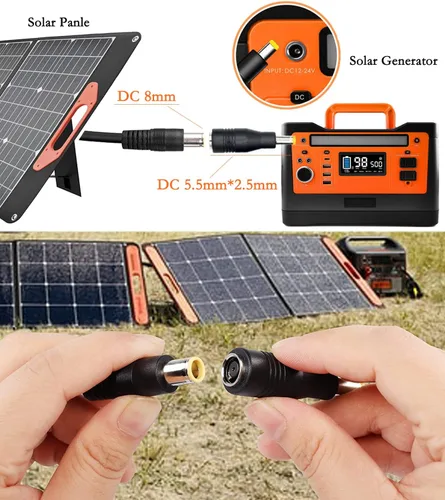 Miniatura 4 de Adaptador de panel solar, DC7909 hembra a conector macho DC5525, 0.315 in a 0.217 in, para generador solar, estación de energía portátil, batería